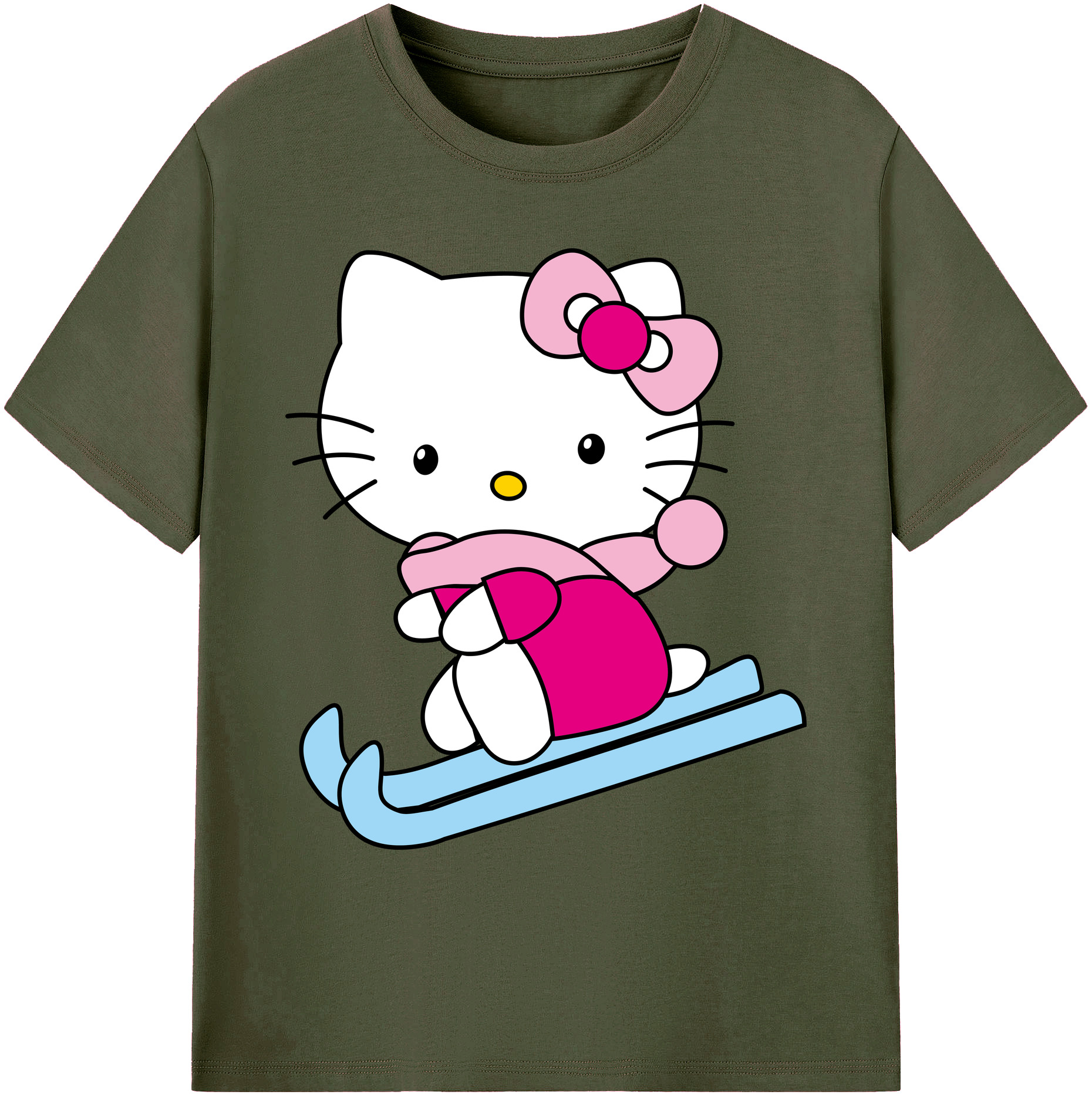 （画像用） Hello Kitty ハローキティ 綿100％ メンズ半袖Tシャツ｜肌触りやわらか＆通気性